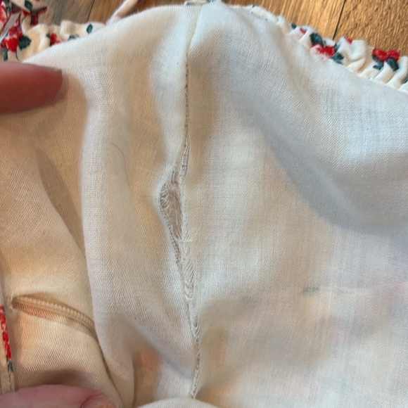 Zara Tank Tie Strap Linen Floral Babydoll Blouse Size Medium - Picture 6 of 8